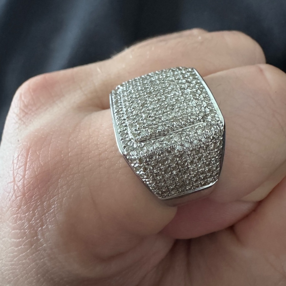 3.07 carat natural diamond 925 silver ring size 10